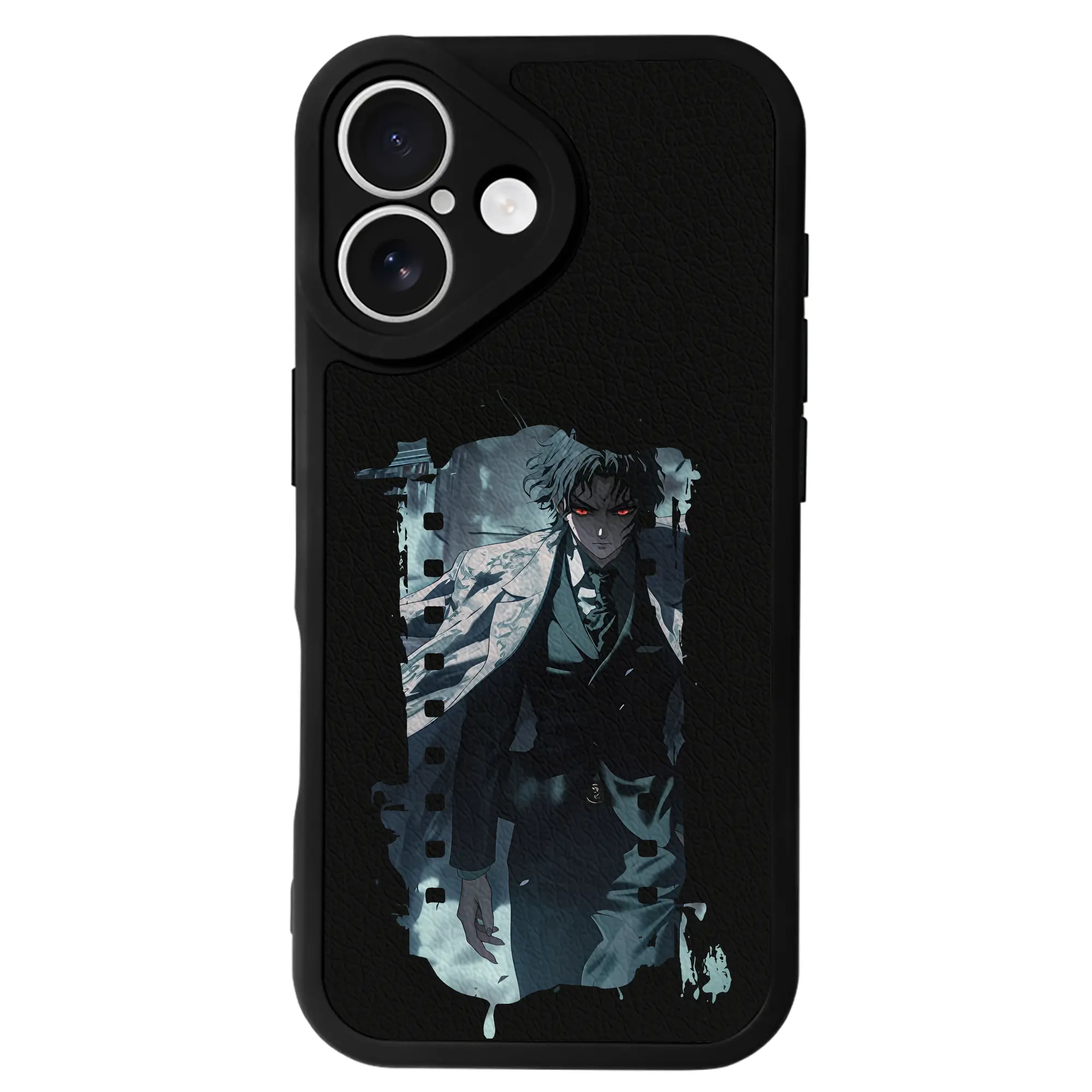 鬼滅の刃 グッズ,鬼舞辻 無惨 - IPhone 16シリーズ対応 ・ シリコンスマホケース ・ レザー調 ・ 高精度フィット ・ 耐衝撃 ・ ワイヤレス充電対応 ・ 精密カット